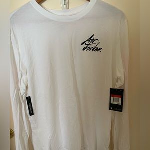 NWT Nike Air Jordan GOAT LS T-Shirt White/Infrared AV6011-100 Men’s Size L RARE